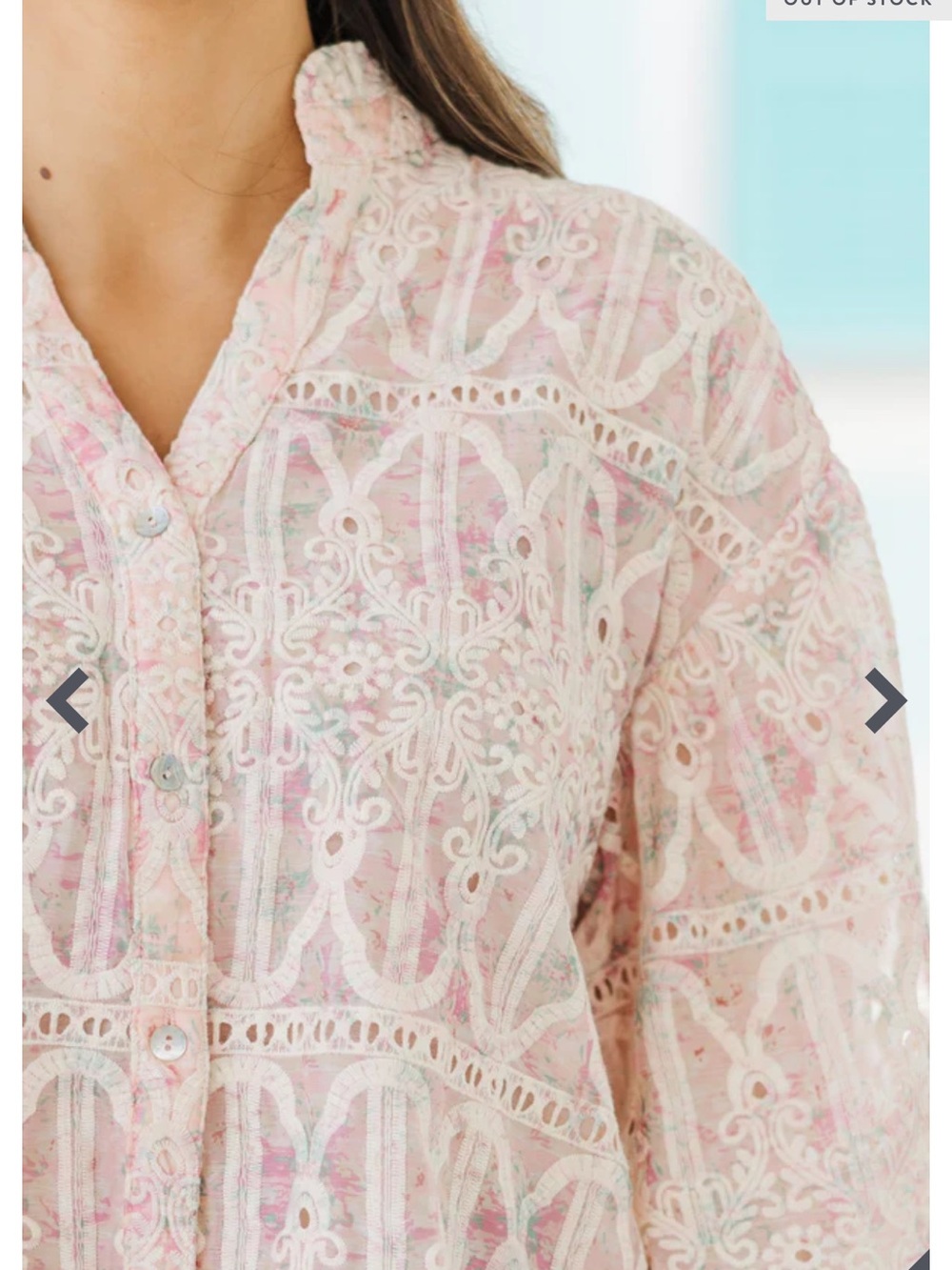 Fate All In A Dream Blush Pink Watercolor Floral Blouse - Shop The Mint NWOT - Picture 4 of 11